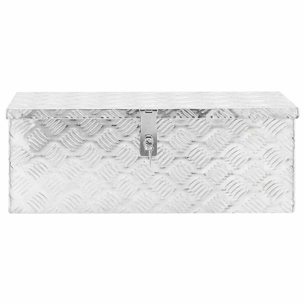 Silver Aluminium Storage Box for Tools, 70x31x27cm