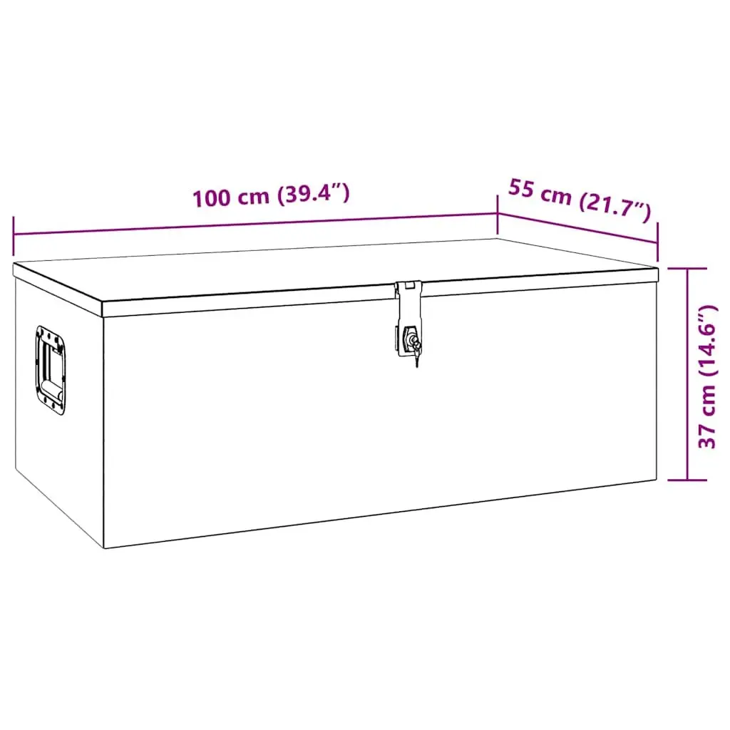 Aluminium Storage Box 100x55x37cm Silver Tool Case