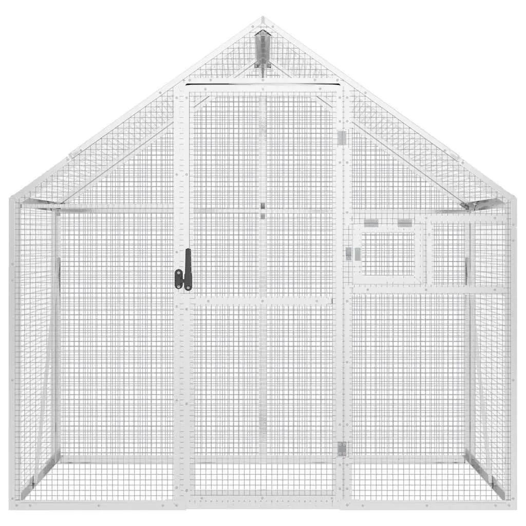 Silver Aluminium Bird Aviary 179x100x185 cm