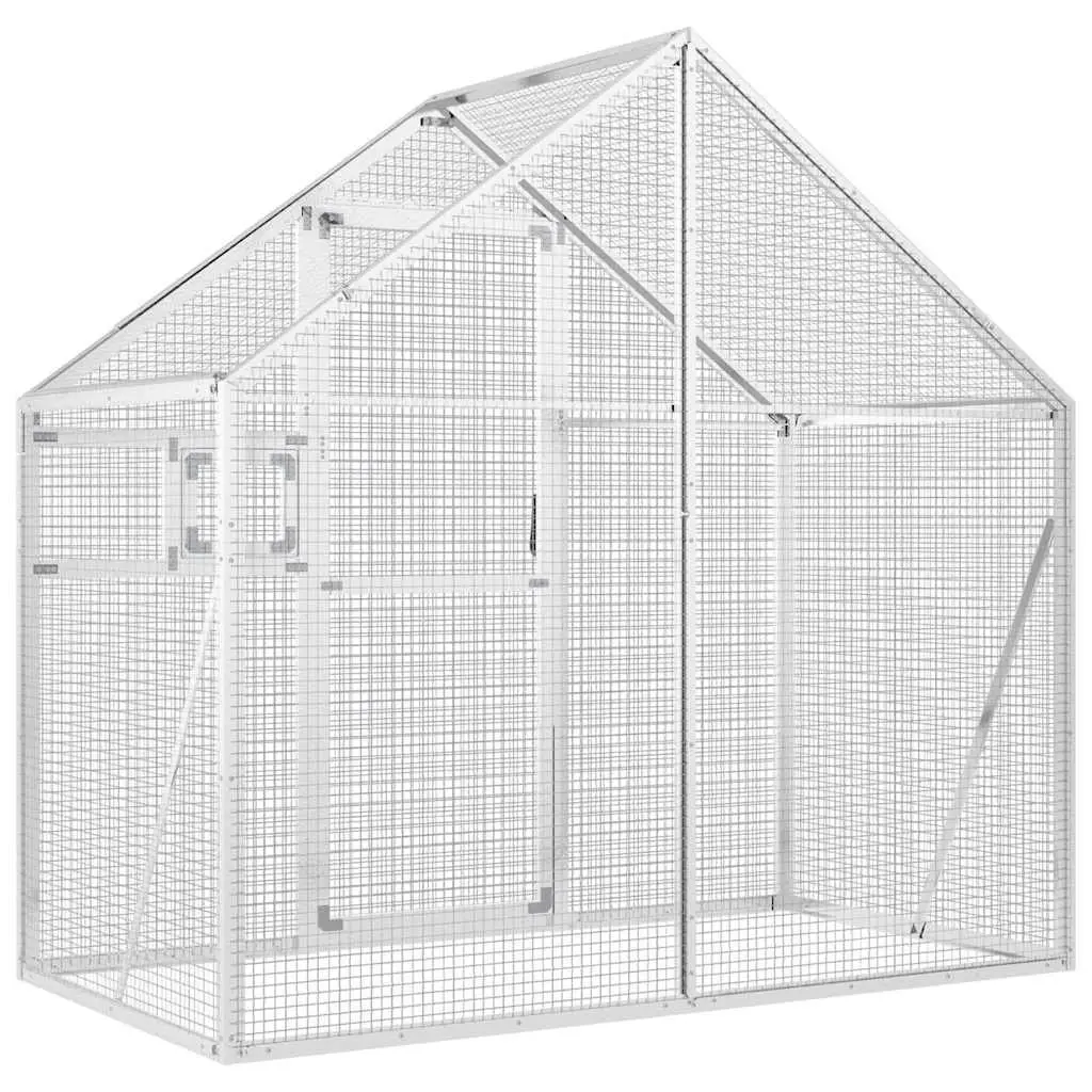 Silver Aluminium Bird Aviary 179x100x185 cm