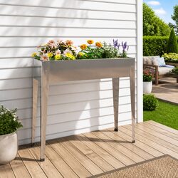 High-Quality Galvanised Steel Garden Planter 100.5x40.5x90cm