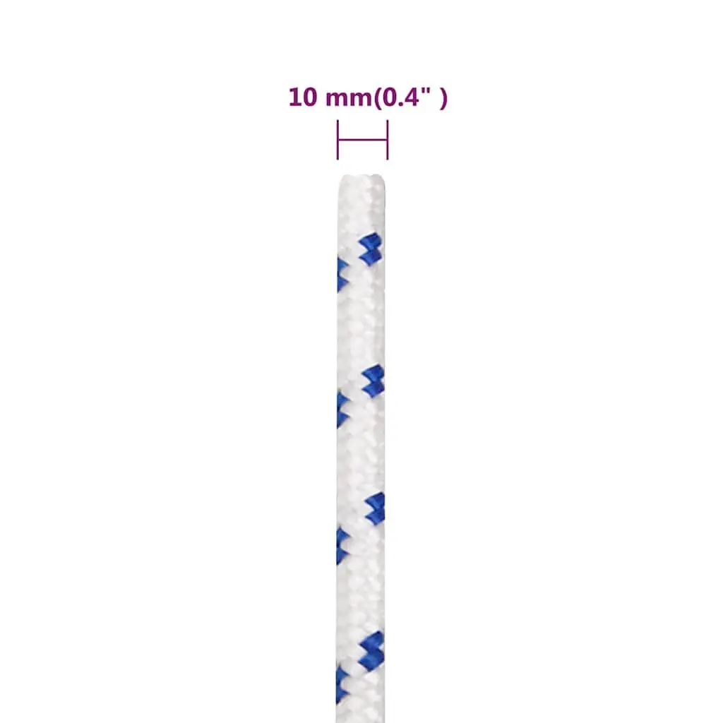 10mm 100m White Polypropylene Braided Boat Rope