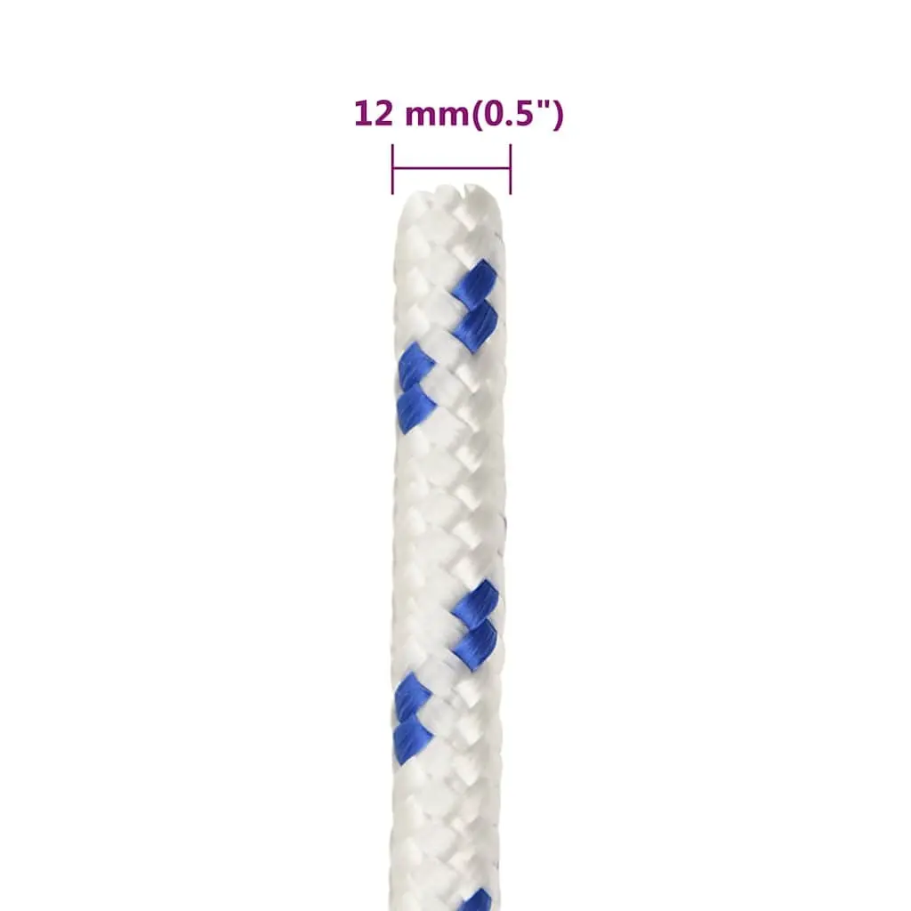 12mm 25m White Polypropylene Boat Rope