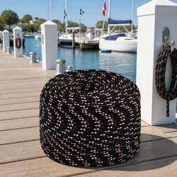 Durable Black 6mm 25m Marine-Grade Rope for Boats