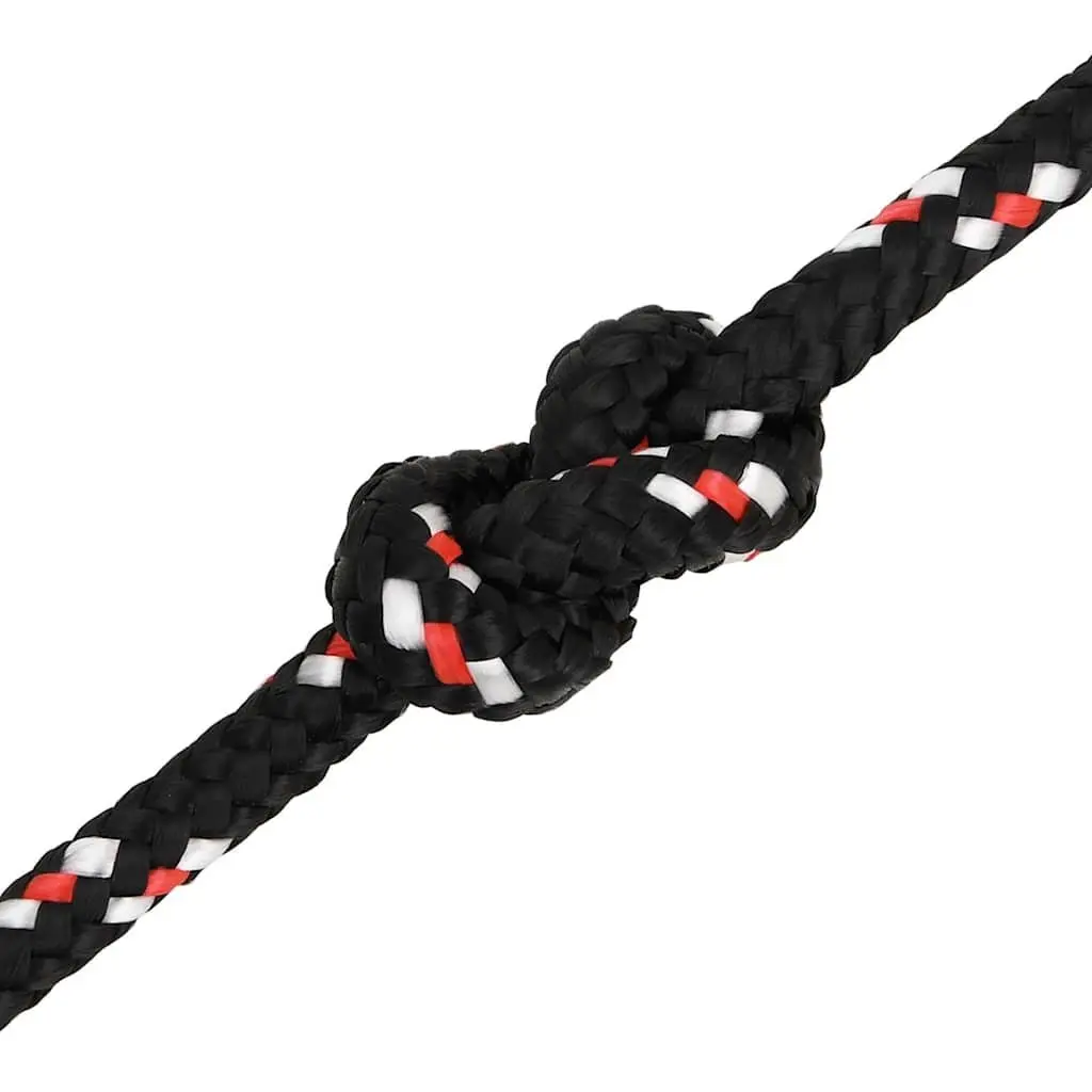 Black Polypropylene Braided Boat Rope 10mm 100m