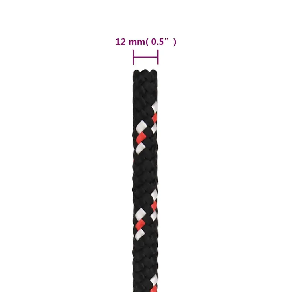 Black 12mm Polypropylene Boat Rope, 25m