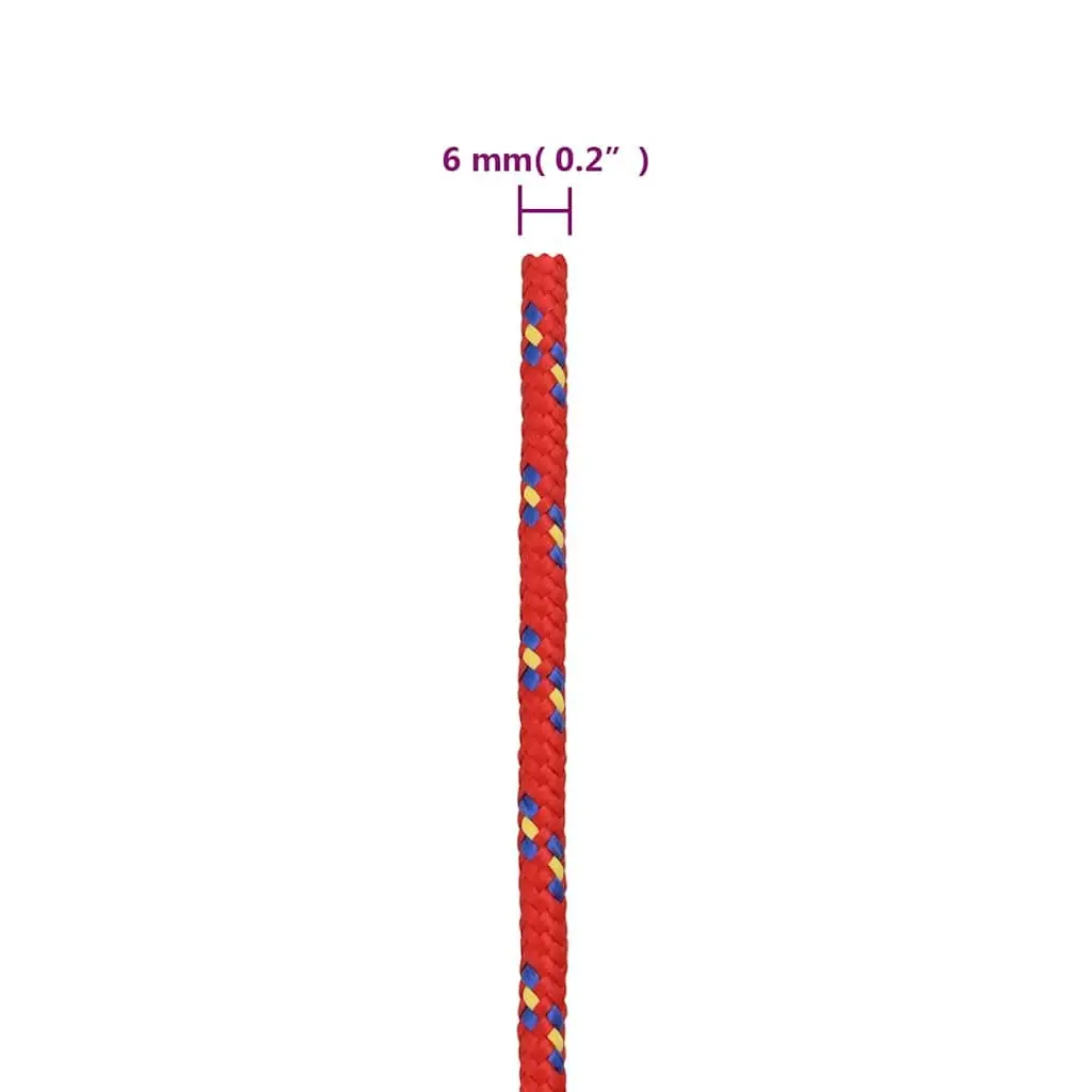 6mm Red Boat Rope 50m for Marine Use