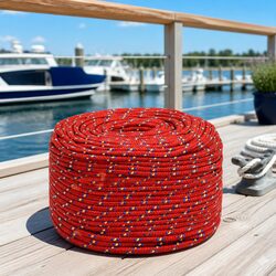 Durable Red 10mm Polypropylene Boat Rope 25m