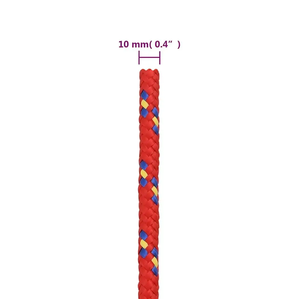 Red 10mm Polypropylene Boat Rope 25m
