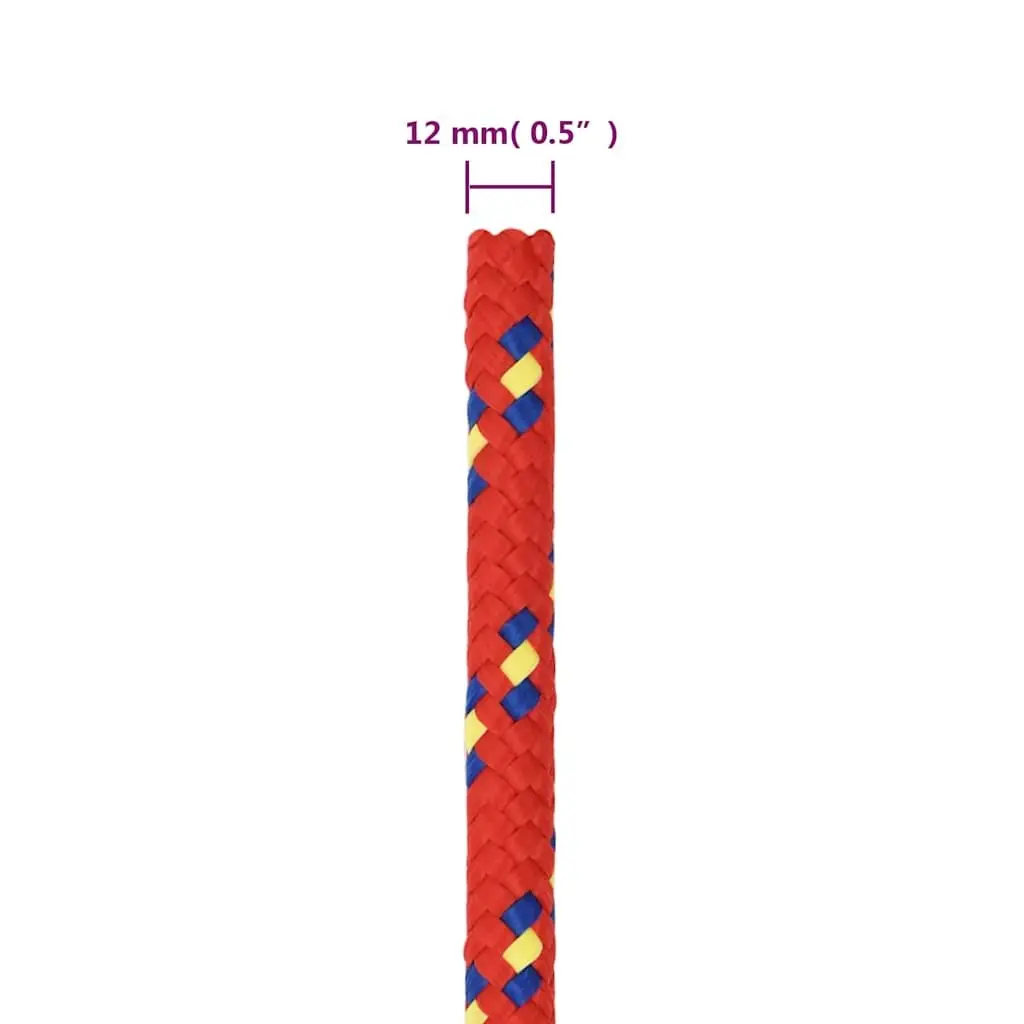 Red Polypropylene Boat Rope 12mm 25m