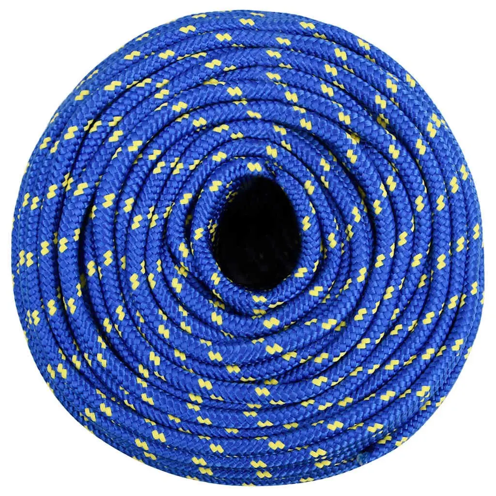 Boat Rope Polypropylene 10mm 100m Blue Braided Marine Dock Line