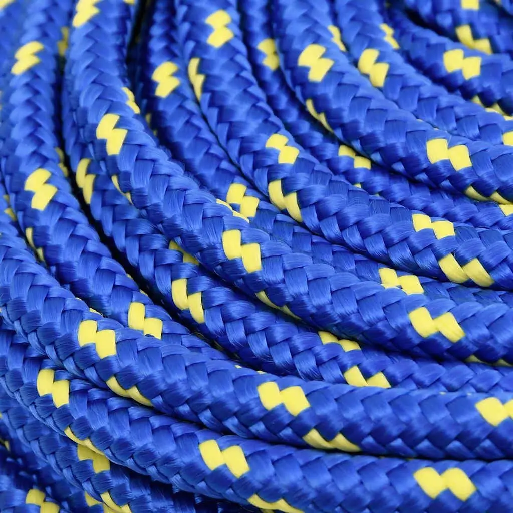 Boat Rope Polypropylene 10mm 100m Blue Braided Marine Dock Line