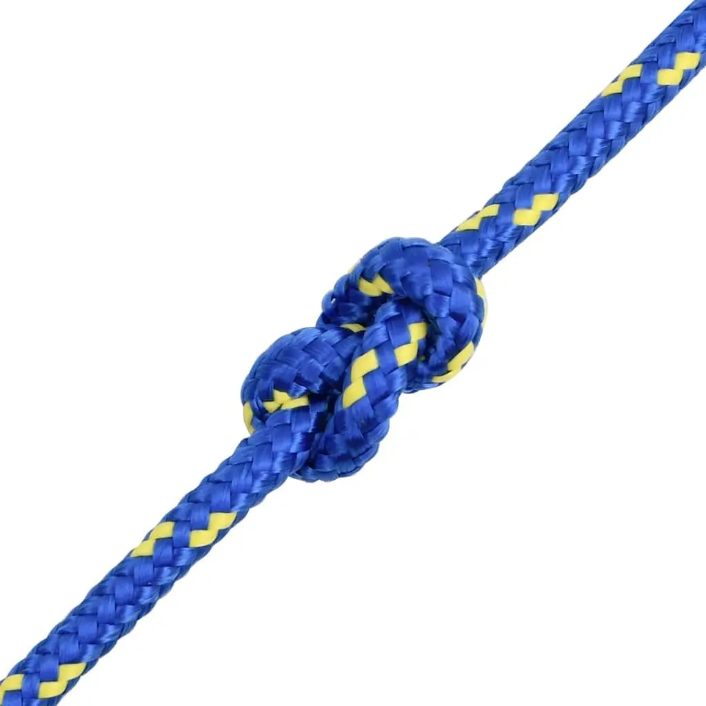 Boat Rope Polypropylene 10mm 100m Blue Braided Marine Dock Line