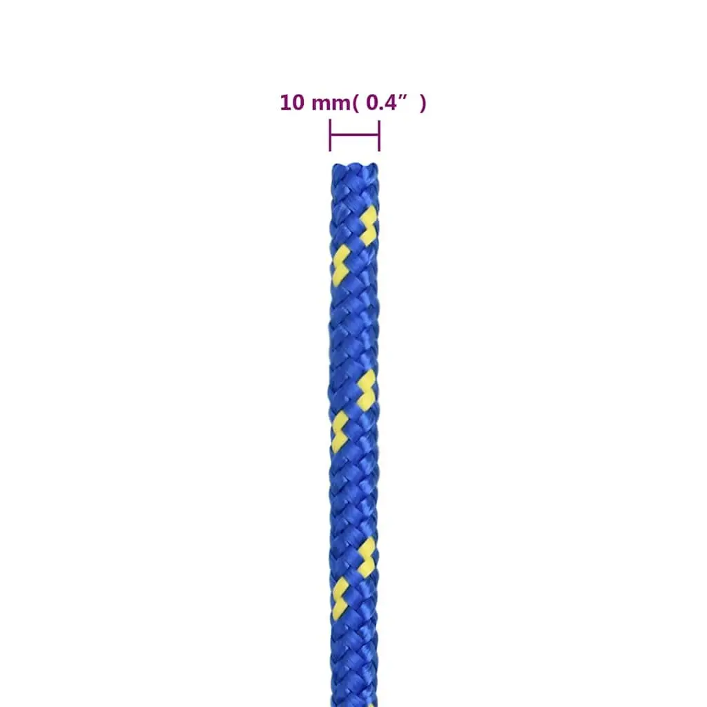 Boat Rope Polypropylene 10mm 100m Blue Braided Marine Dock Line