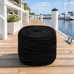 Durable 8mm 50m Black Polypropylene Boat Rope
