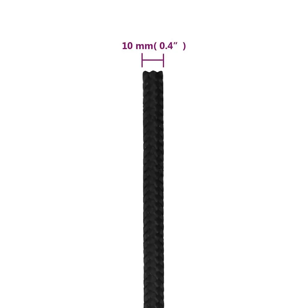 Braided Rope Polypropylene 10 mm 100 m Black