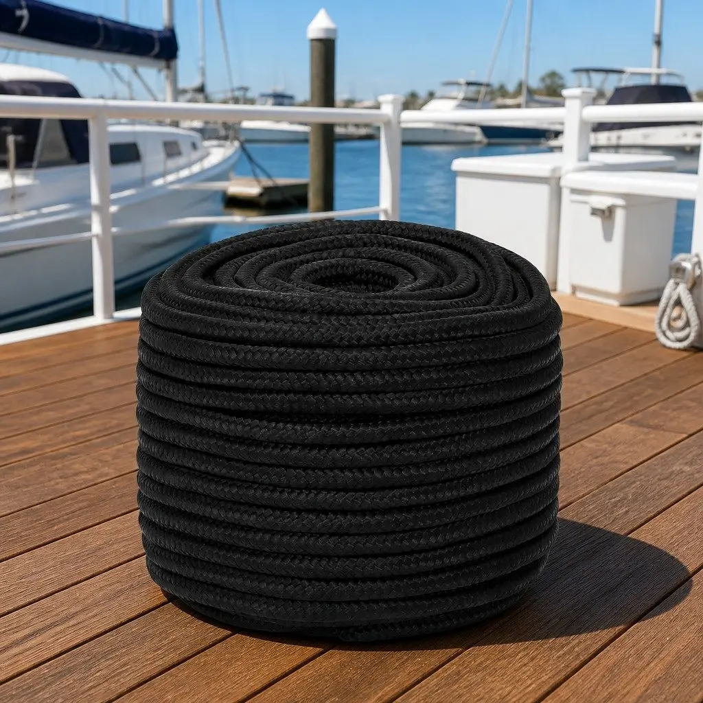 12mm 50m Black Polypropylene Marine Dock Line