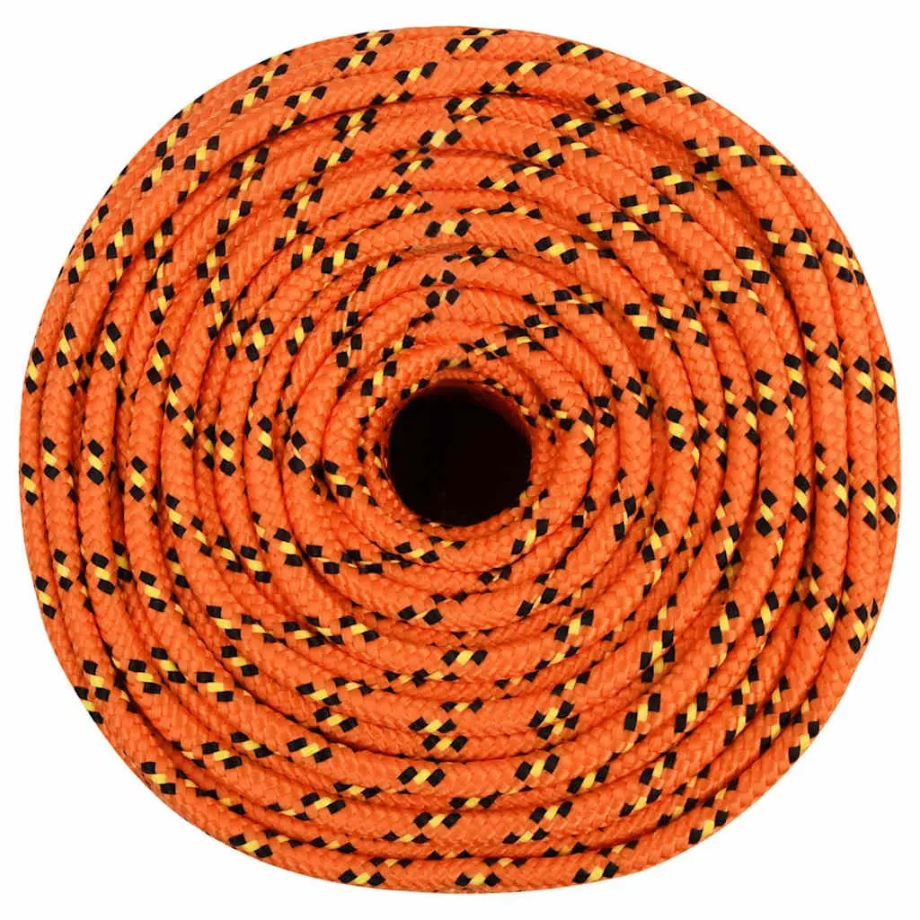 8mm 50m Orange Polypropylene Boat Rope