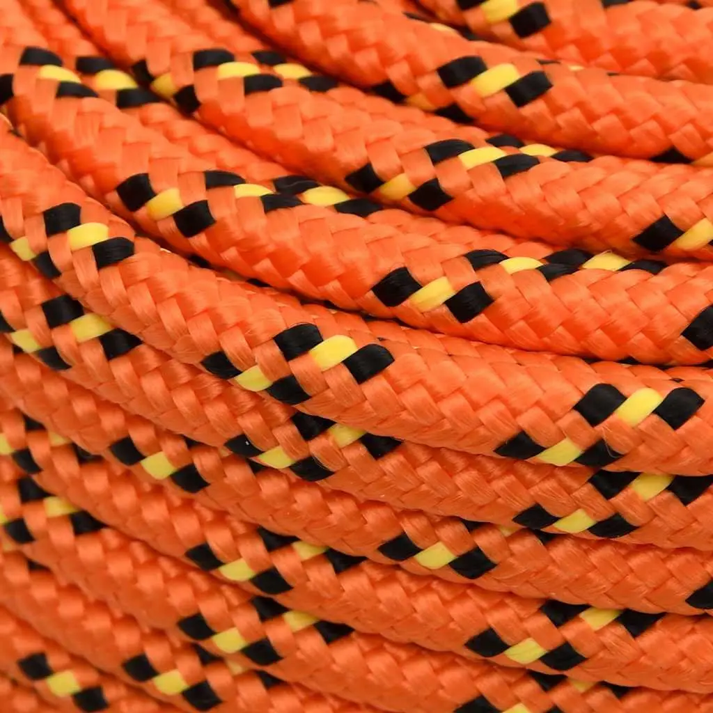 8mm 50m Orange Polypropylene Boat Rope