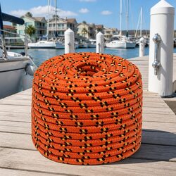 Durable Orange 12mm 50m Boat Rope for Marine Use