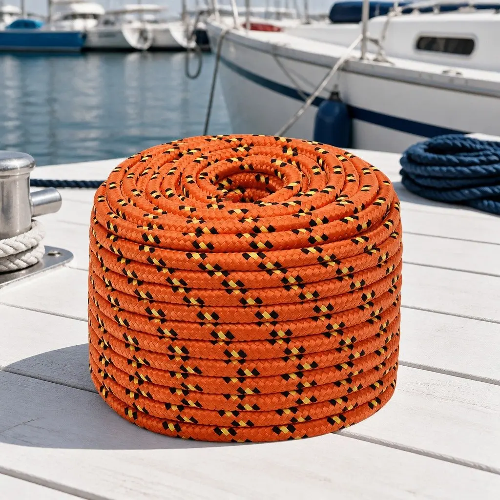 Orange 12mm 100m Polypropylene Boat Rope