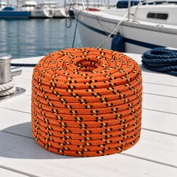 Durable Orange 12mm 100m Polypropylene Boat Rope