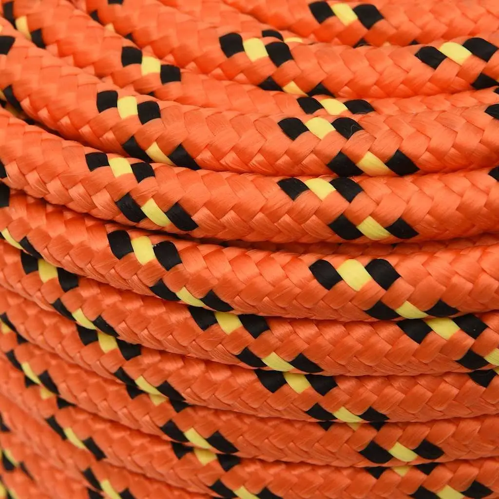 Orange 12mm 100m Polypropylene Boat Rope