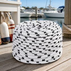 Durable White Braided Boat Rope 8mm x 100m Polyester
