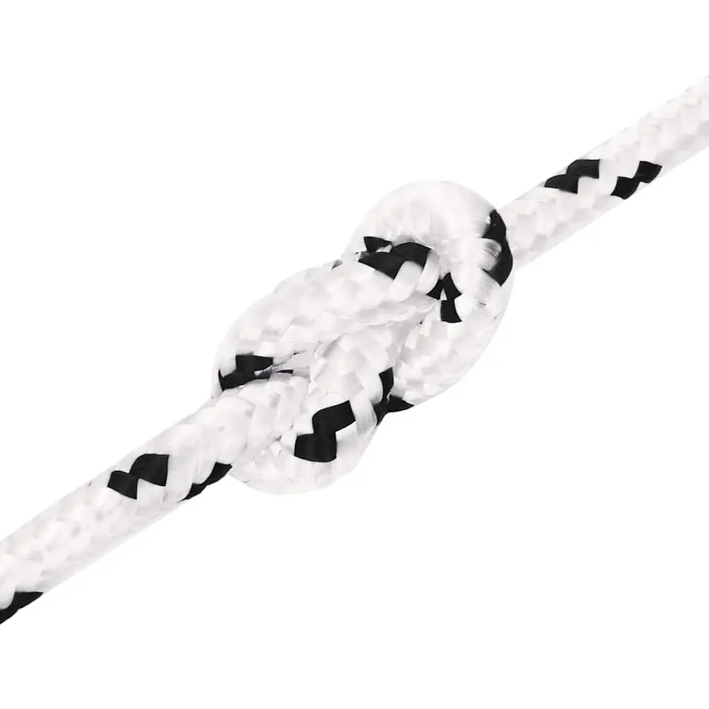 White Braided Work Rope 10mm 100m Polyester Cord for Garden Workshop Outdoor