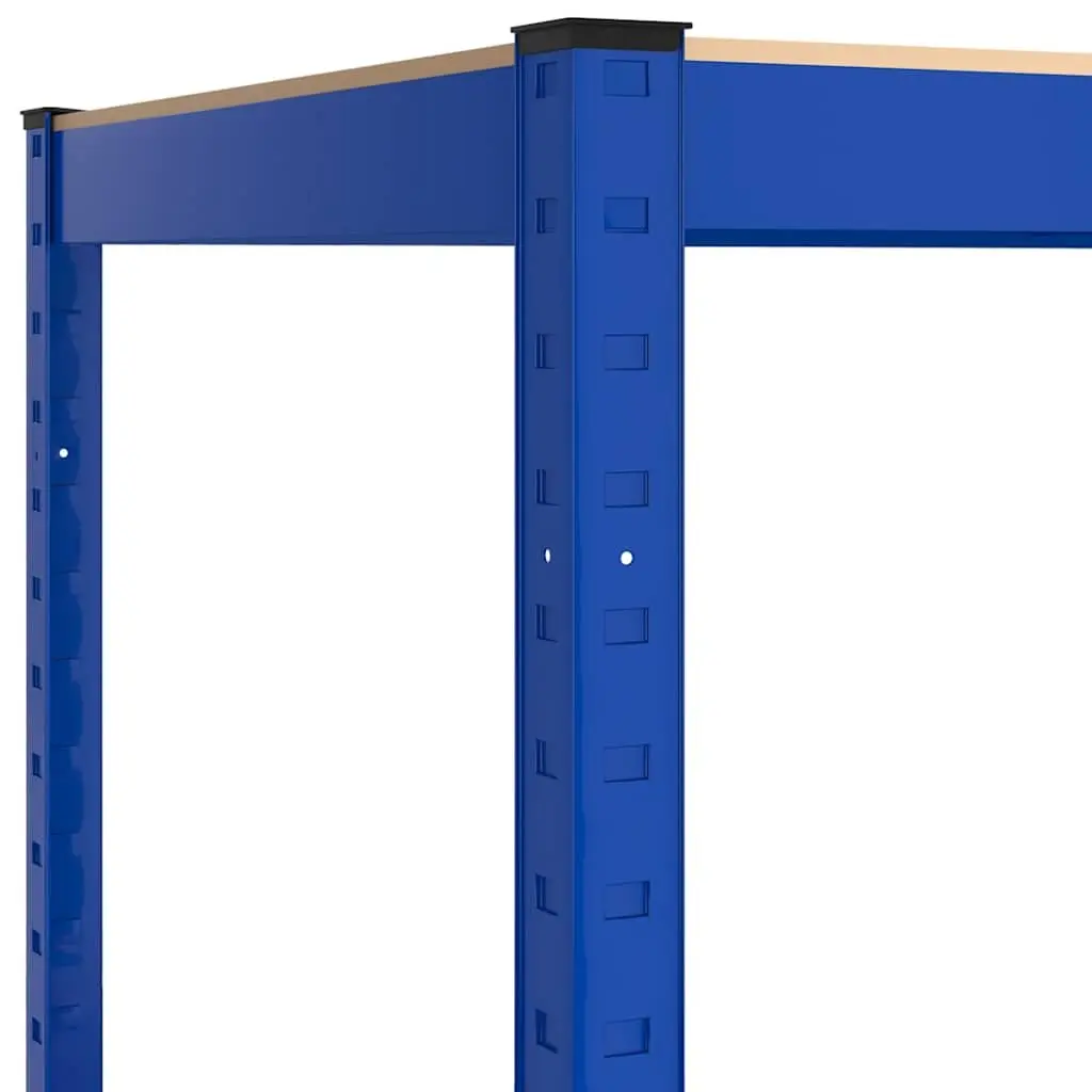 5-Layer Storage Shelves, 3 pcs Blue Steel Engineered Wood