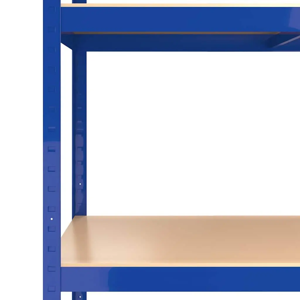 5-Layer Storage Shelves, 3 pcs Blue Steel Engineered Wood