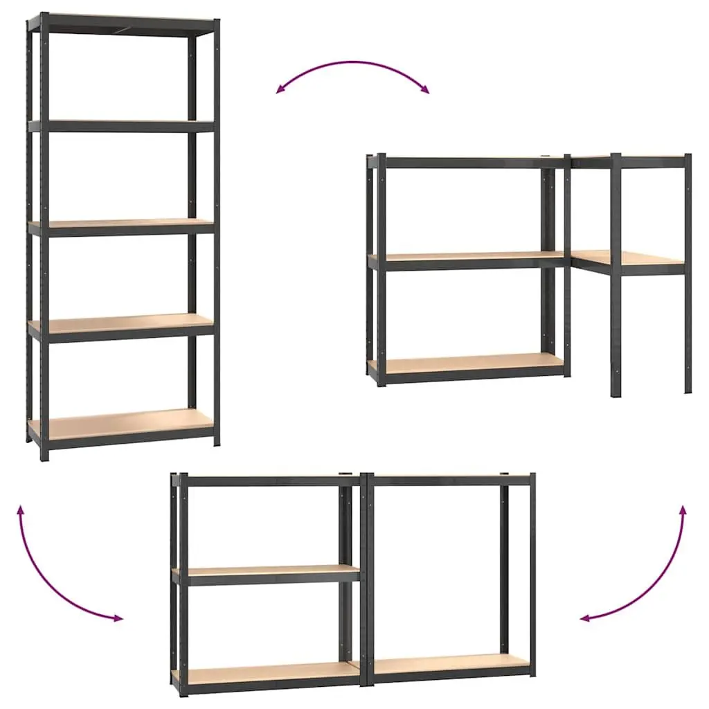 Industrial Storage Shelves 5-Layer Shelving Unit Anthracite Steel Engineered