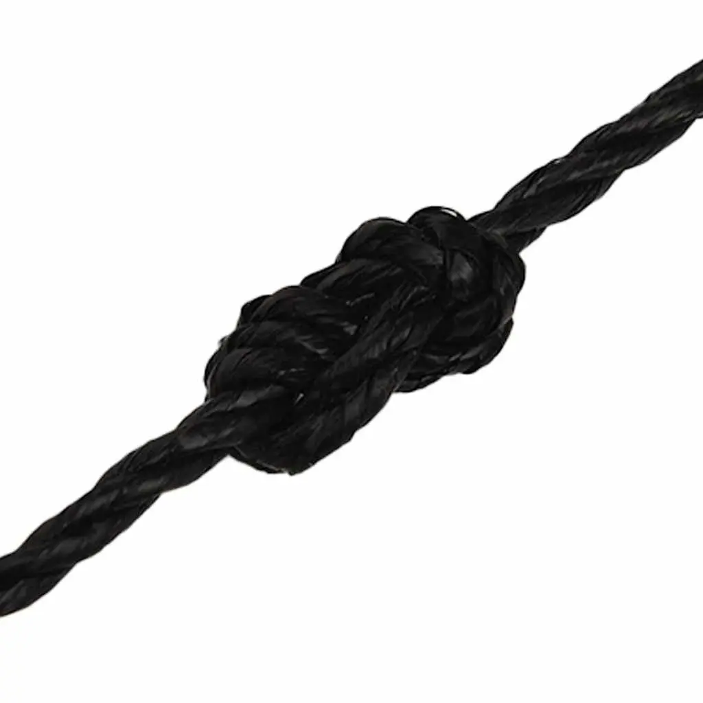 Black Twisted Polypropylene Work Rope 8mm 50m