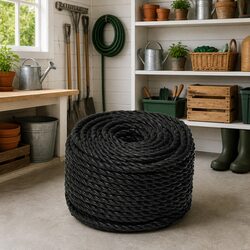 Work Rope Twisted Black 10mm 50m Polypropylene General Purpose Cord