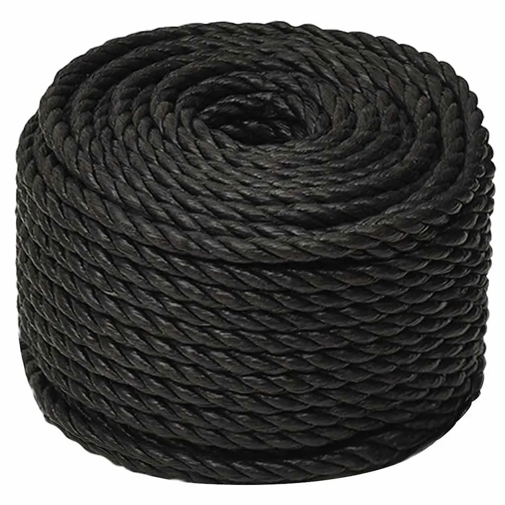 Black Twisted Polypropylene Work Rope 10mm 100m