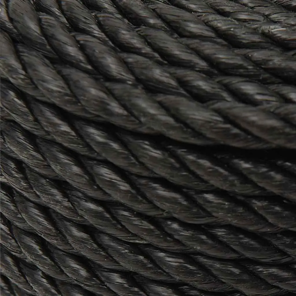Black Twisted Polypropylene Work Rope 10mm 100m