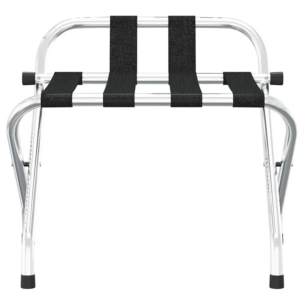 Silver Luggage Rack with Backrest and Steel Frame