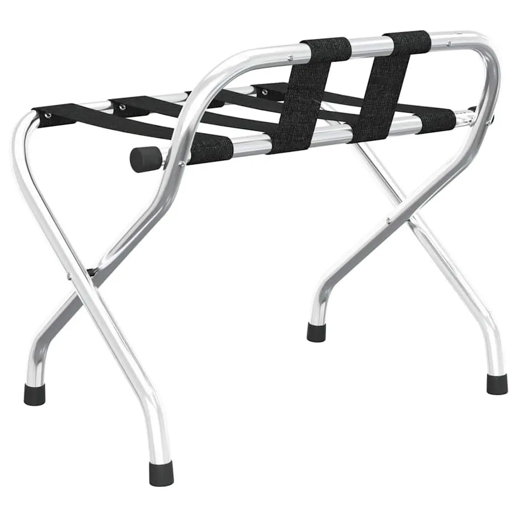 Silver Luggage Rack with Backrest and Steel Frame