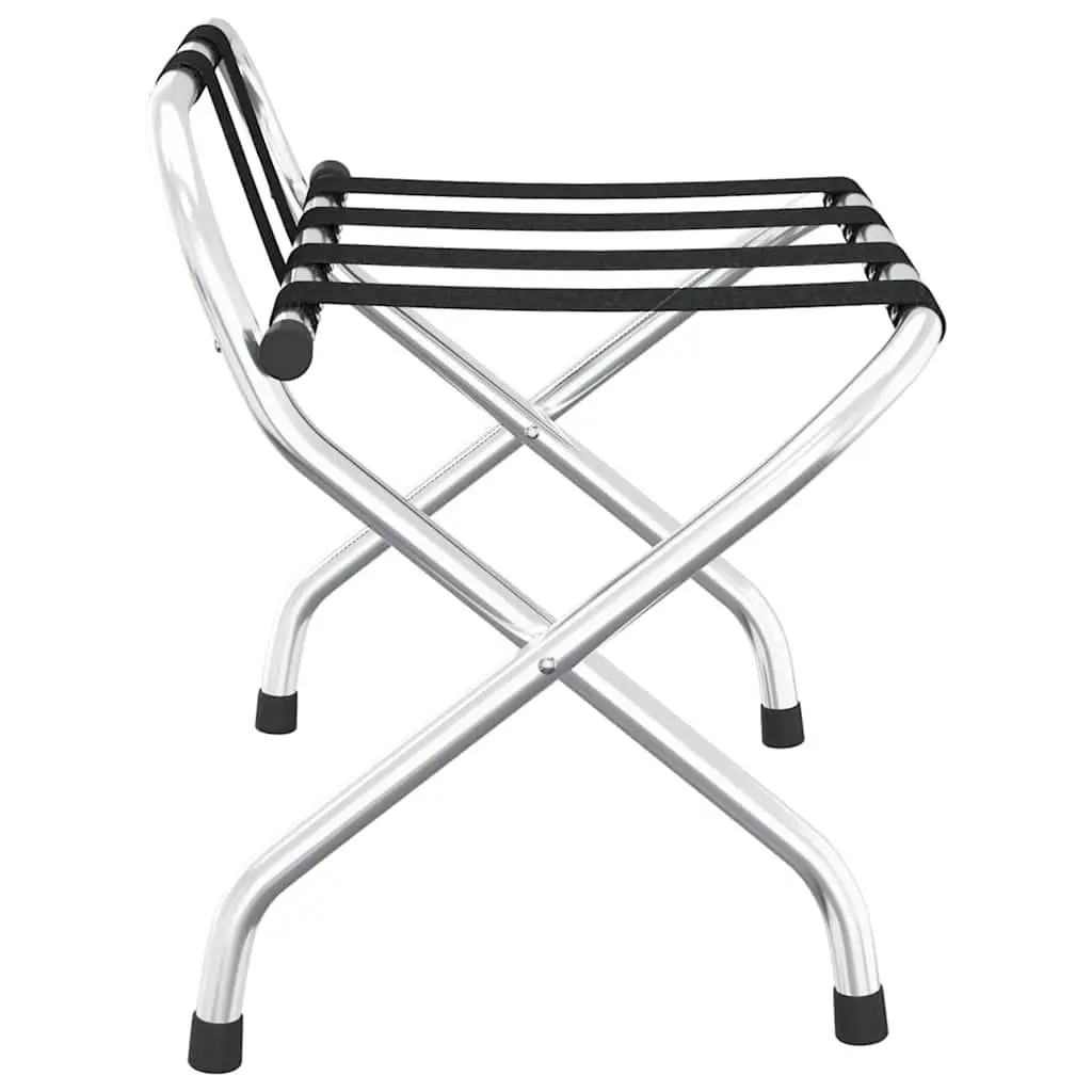 Silver Luggage Rack with Backrest and Steel Frame
