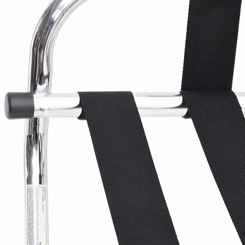 Silver Luggage Rack with Backrest and Steel Frame