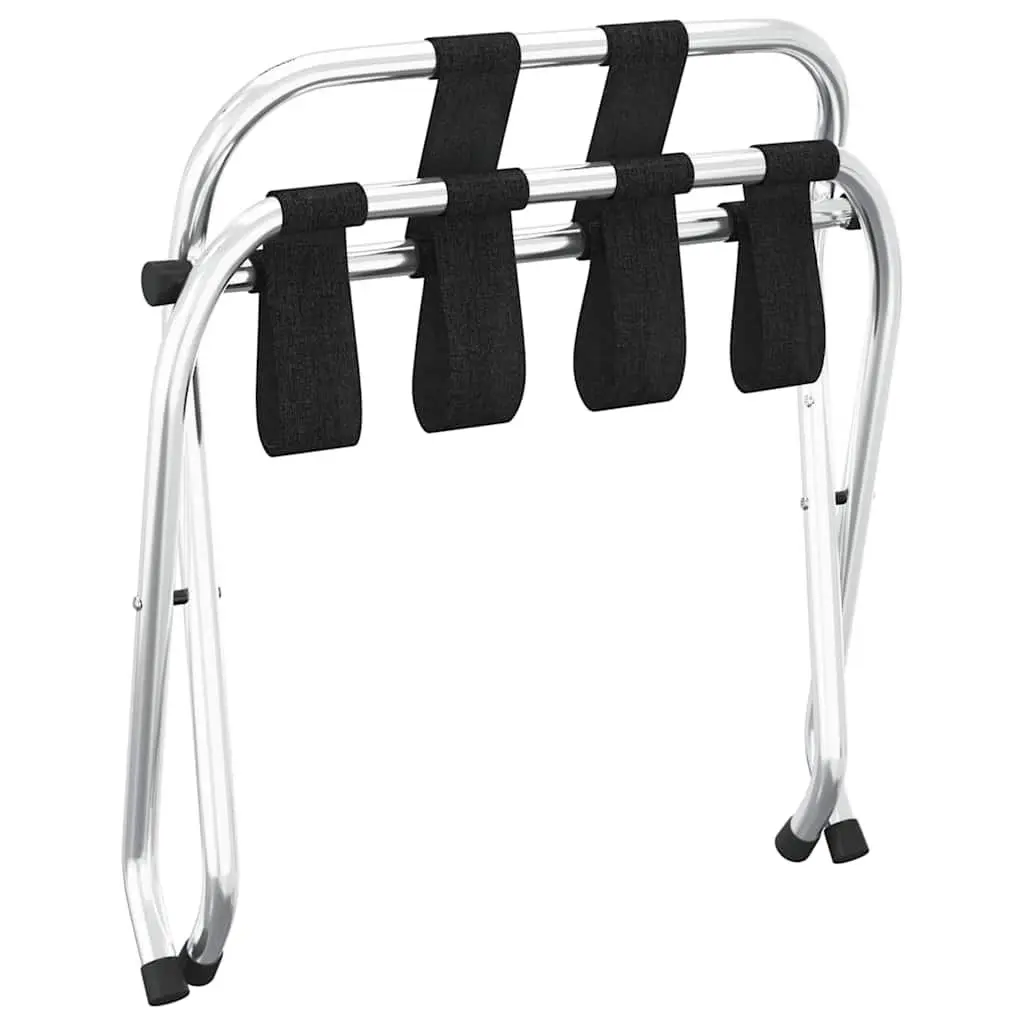 Silver Luggage Rack with Backrest and Steel Frame
