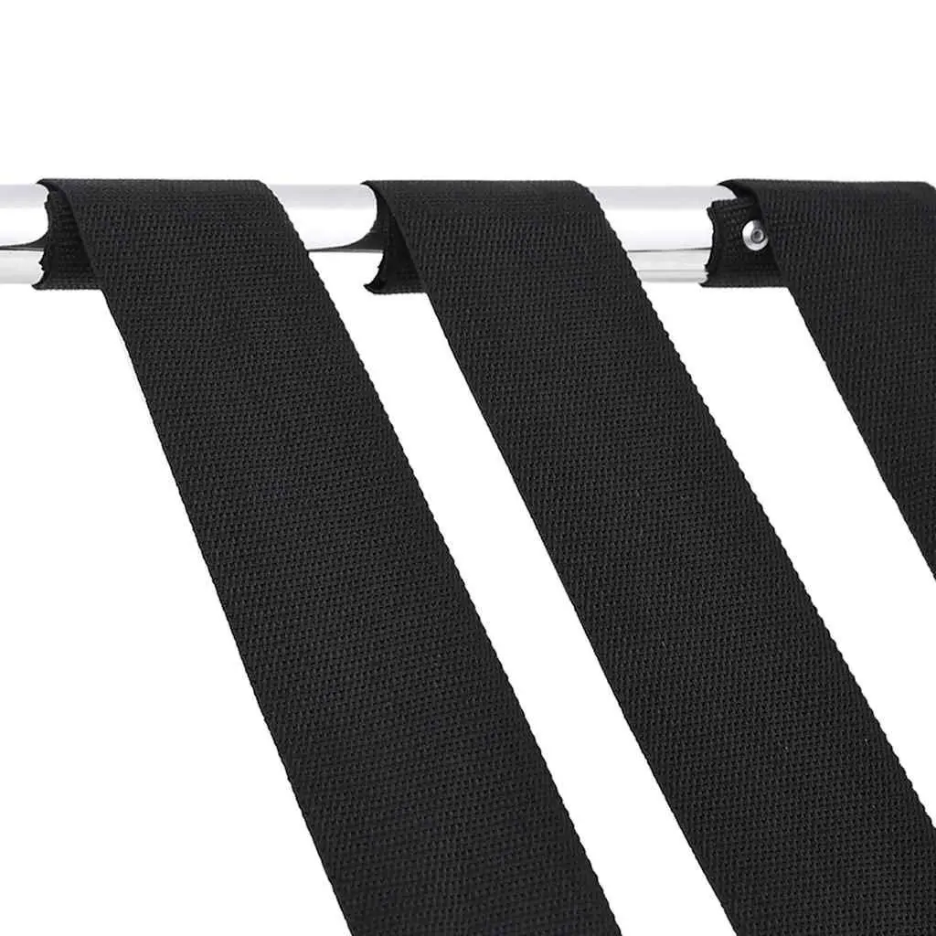 Foldable Luggage Rack with Steel Frame and Nylon Straps