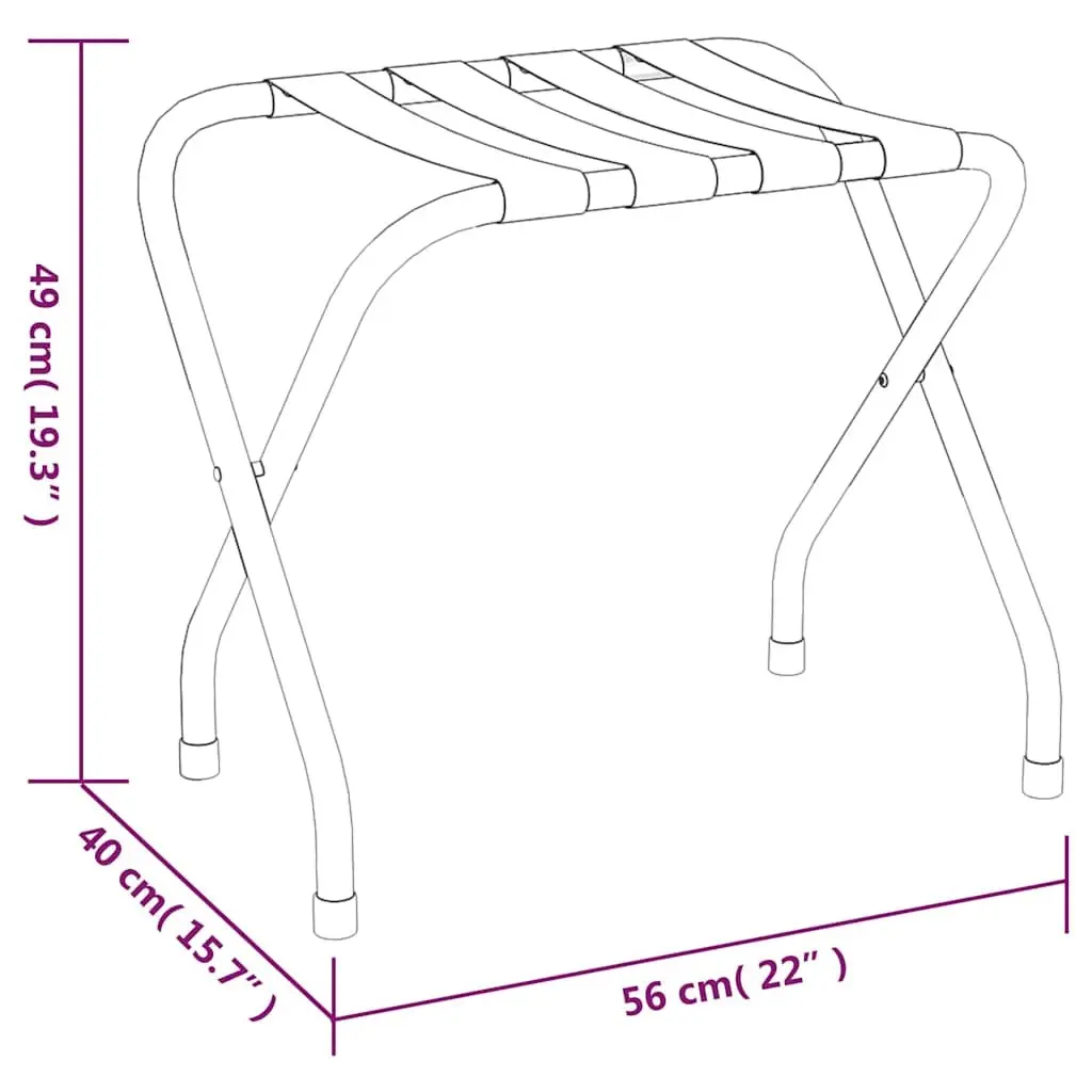 Foldable Luggage Rack with Steel Frame and Nylon Straps