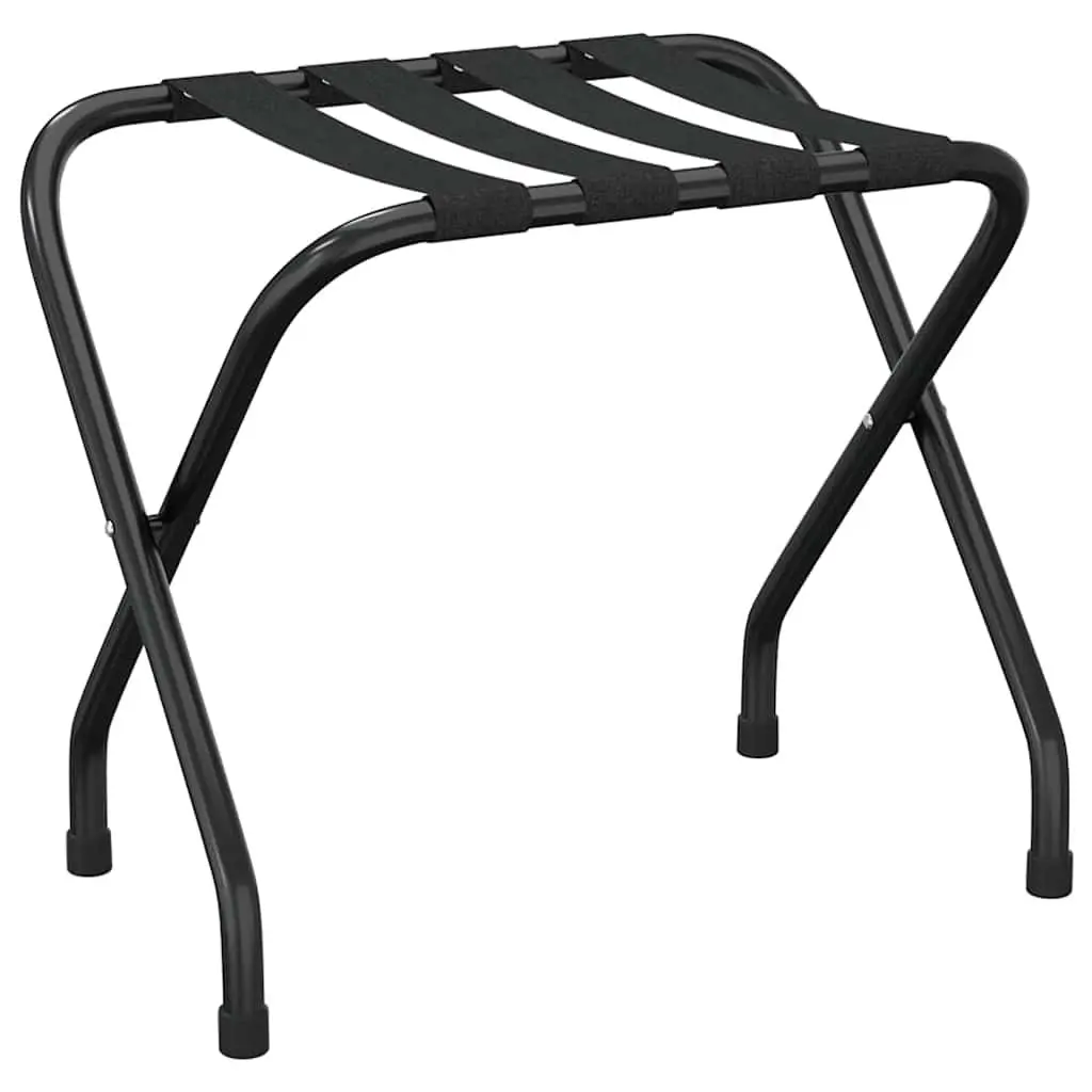 Black Foldable Luggage Rack with Metal Frame