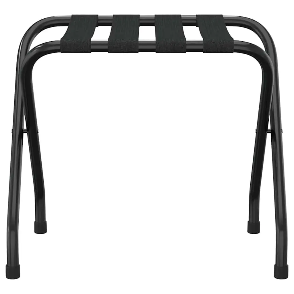 Black Foldable Luggage Rack with Metal Frame