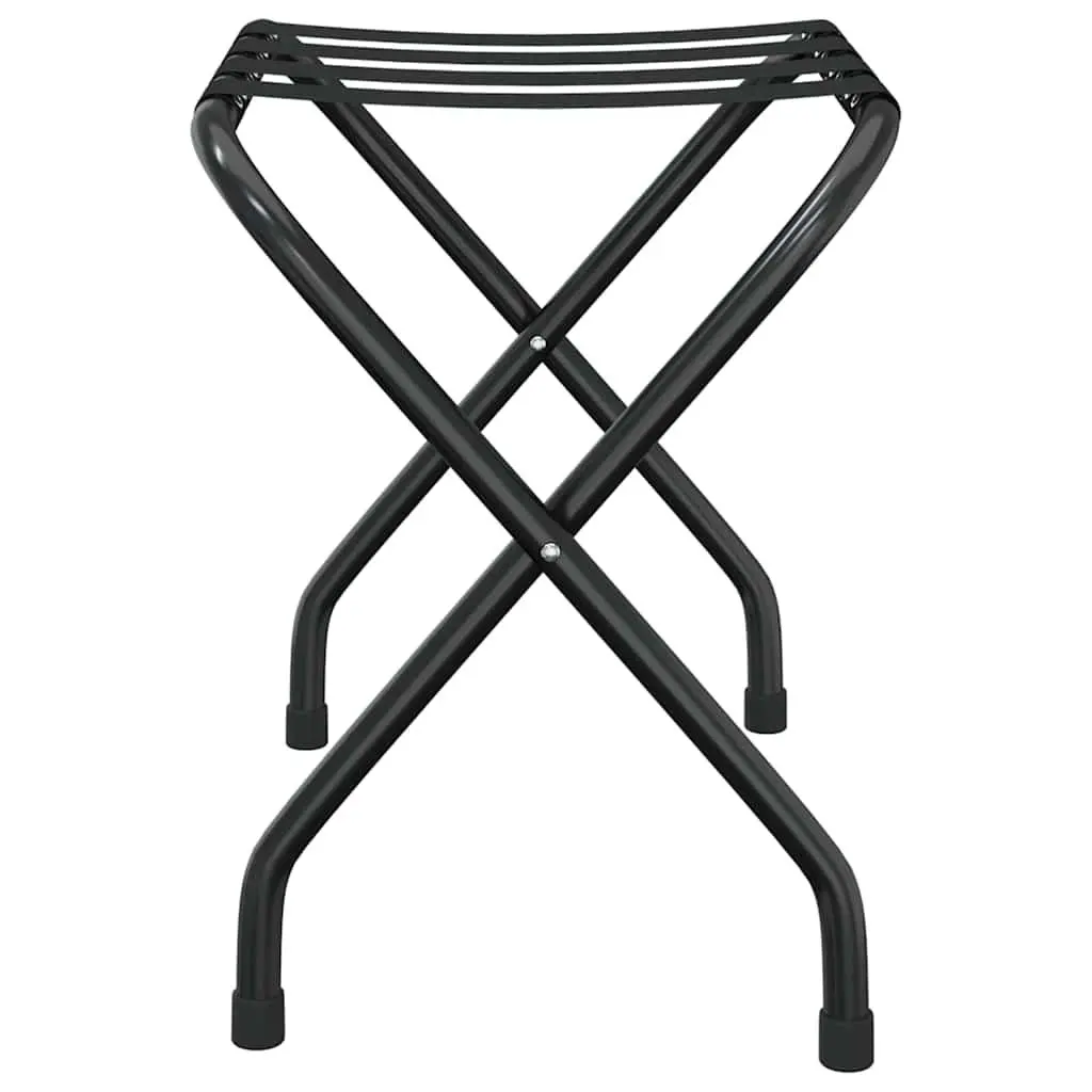 Black Foldable Luggage Rack with Metal Frame
