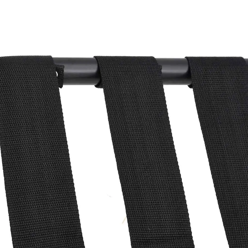 Black Foldable Luggage Rack with Metal Frame