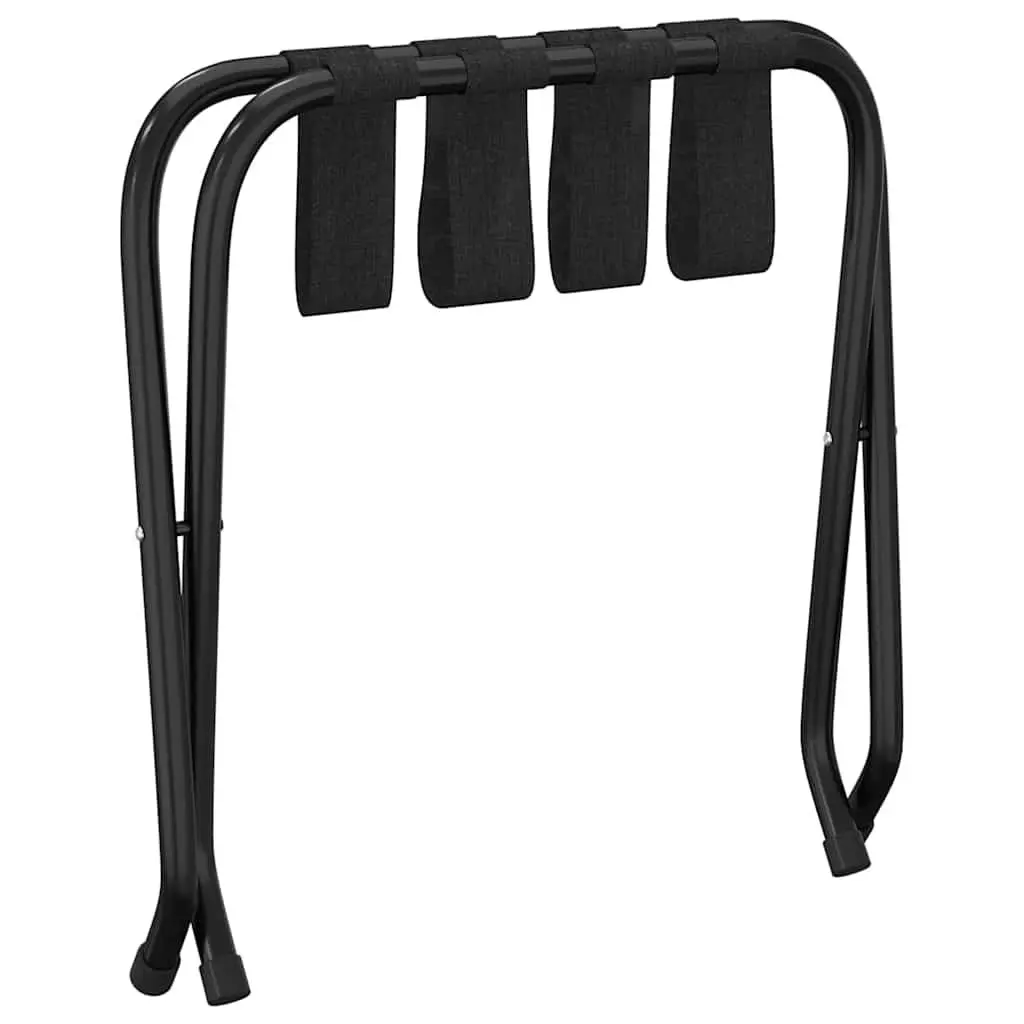 Black Foldable Luggage Rack with Metal Frame