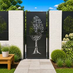 Sturdy Anthracite Steel Garden Gate 100x175 cm