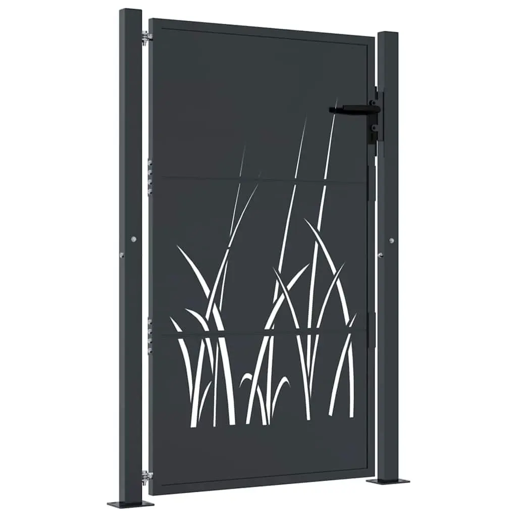Garden Gate Anthracite Steel Laser-Cut Design Lockable Entry Fence Gate